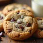 5-Star Chocolate Chip Cookies No Brown Sugar on Rustic Wooden Surface